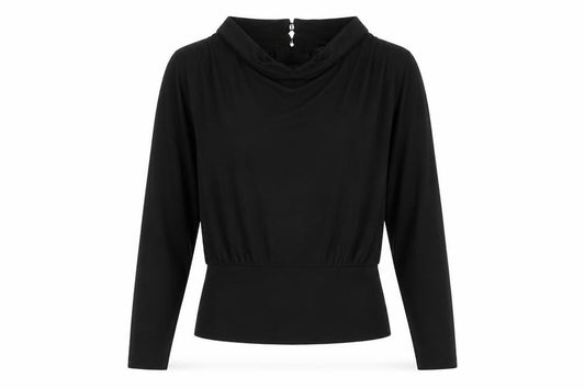 Womens UK Size M French Connection Black Viscose Blend Blouse