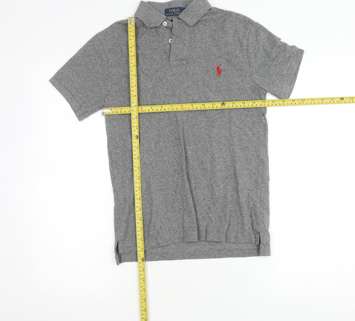 Polo Ralph Lauren Men’s Grey Slim Fit Cotton Polo Shirt S