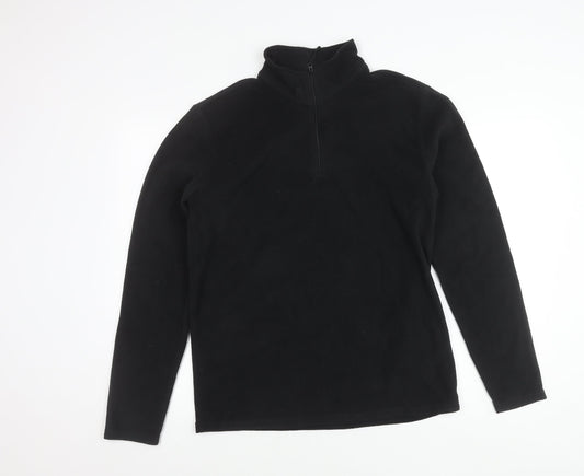 Mountain Warehouse Men’s Black Fleece Sweatshirt Small 1/4 Zip Pullover
