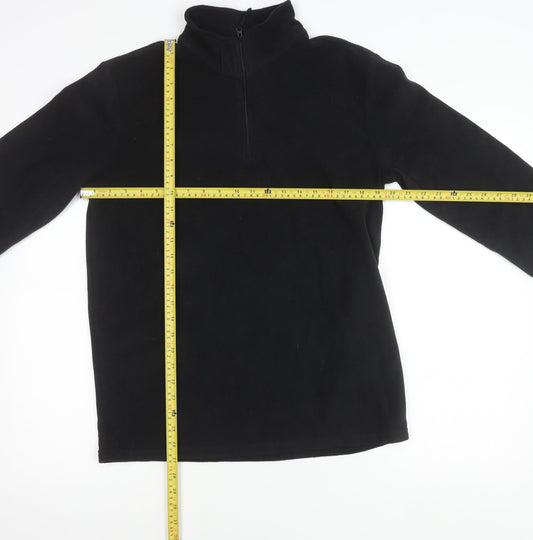 Mountain Warehouse Men’s Black Fleece Sweatshirt Small 1/4 Zip Pullover