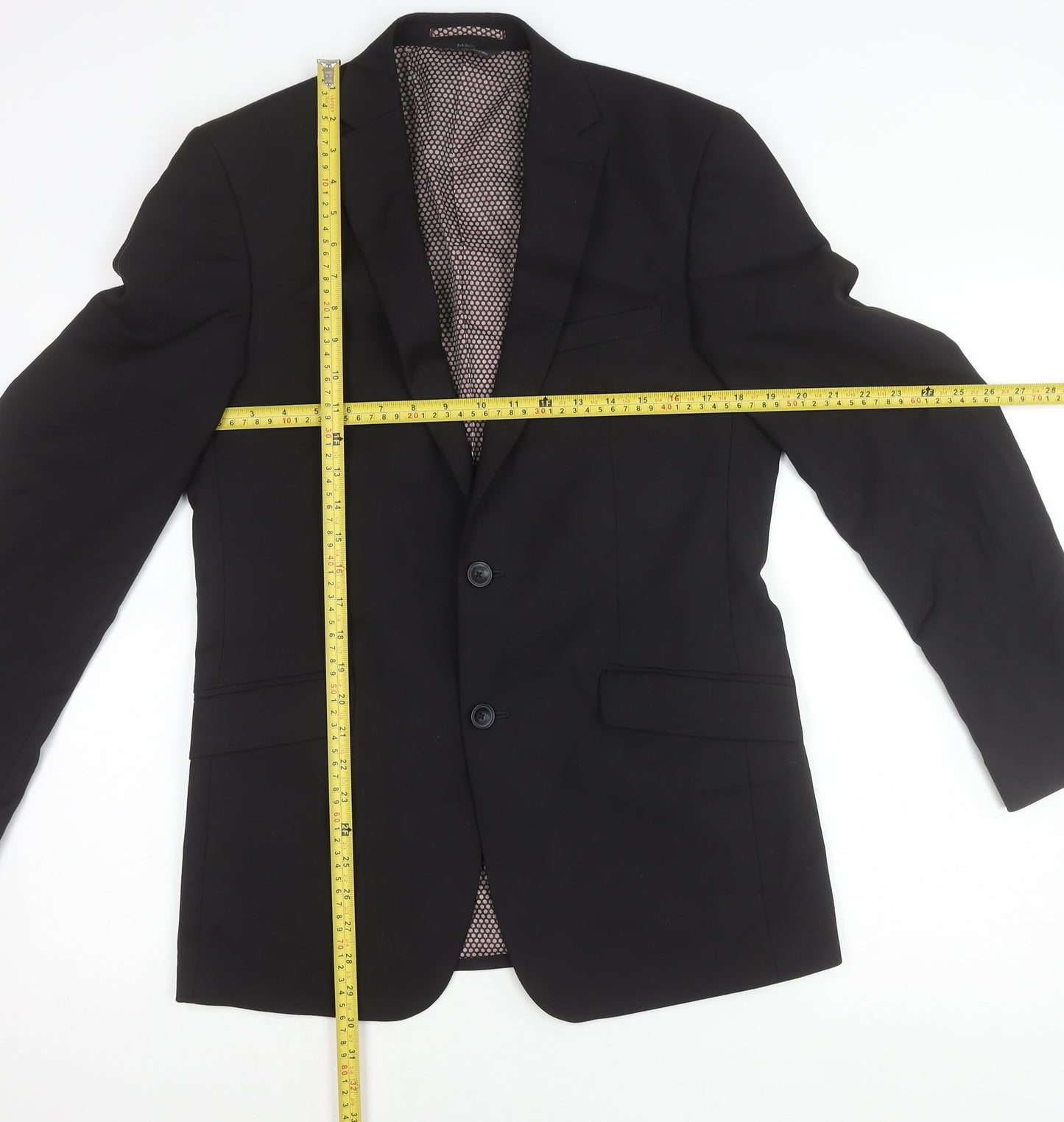 Marks and Spencer Men’s Black Blazer Jacket 38in Chest Regular Fit