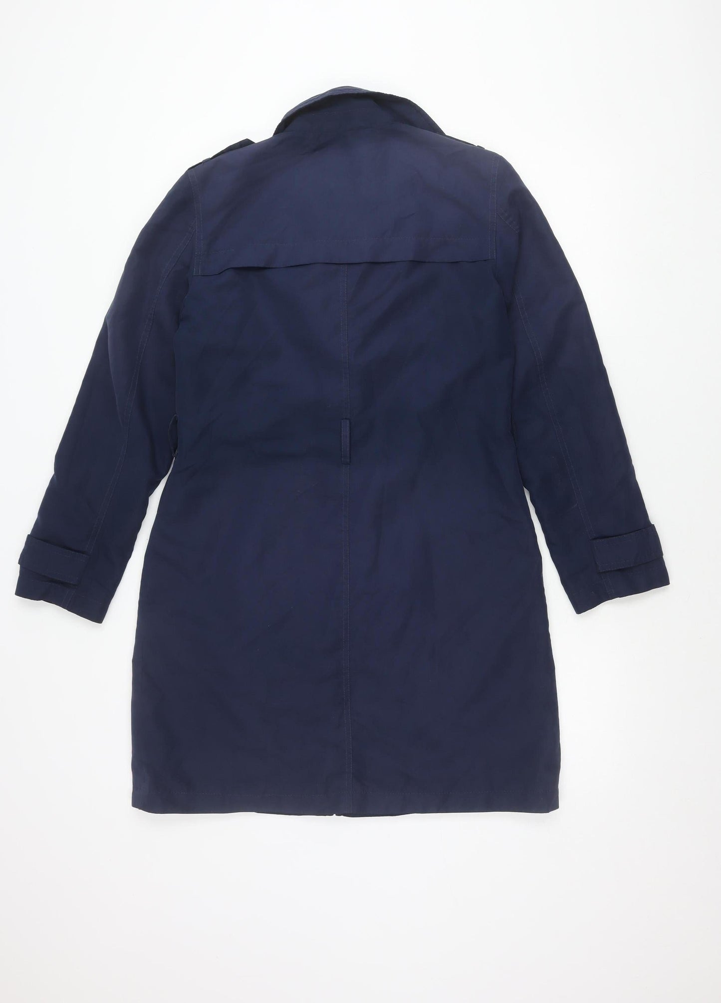Marks and Spencer Womens Navy Blue Size 10 Polyester Mid-Length Overcoat