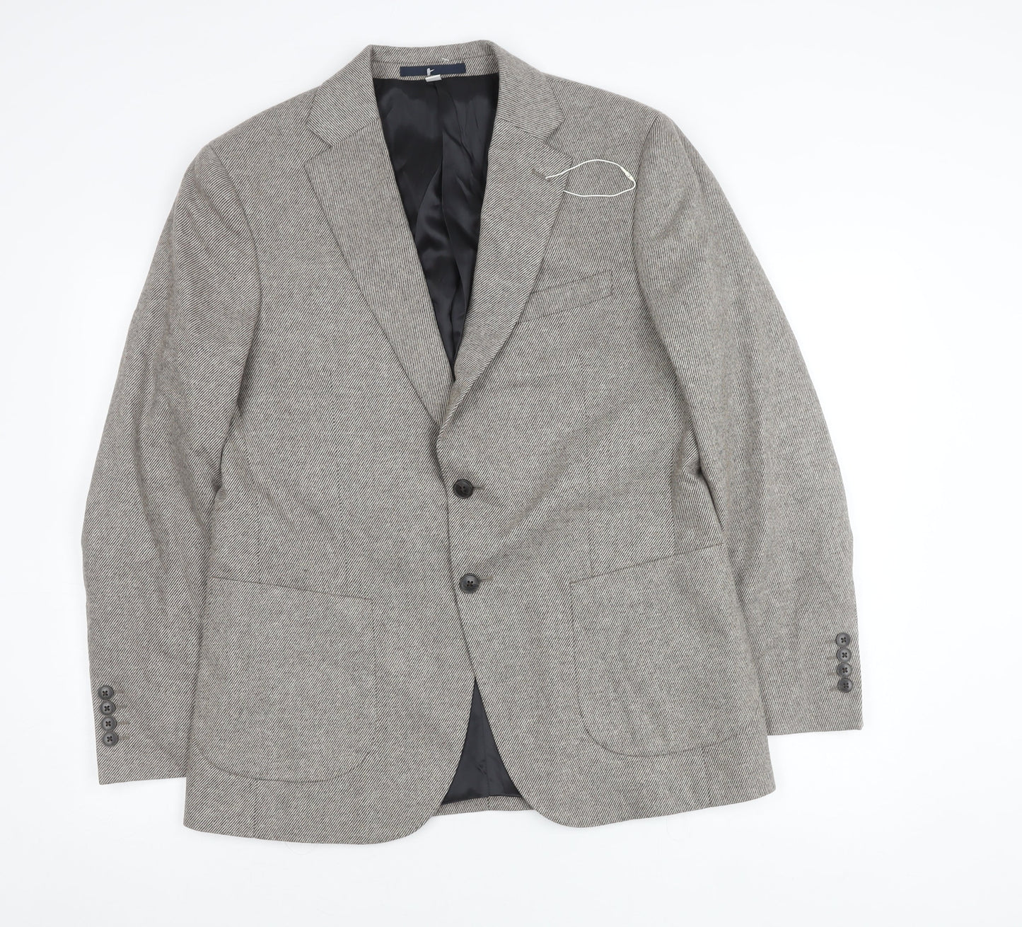 Marks and Spencer Men’s Grey Wool Blend Tweed Blazer Jacket 40” L