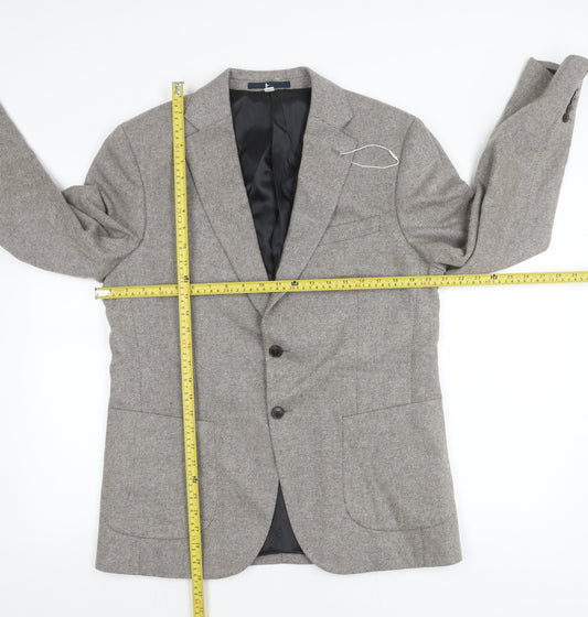 Marks and Spencer Men’s Grey Wool Blend Tweed Blazer Jacket 40” L
