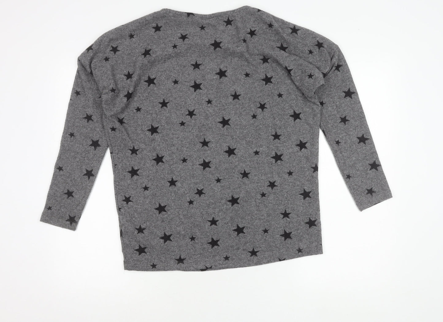 JoJo Maman Bébé Women’s Grey Star Print Pullover Jumper Size S