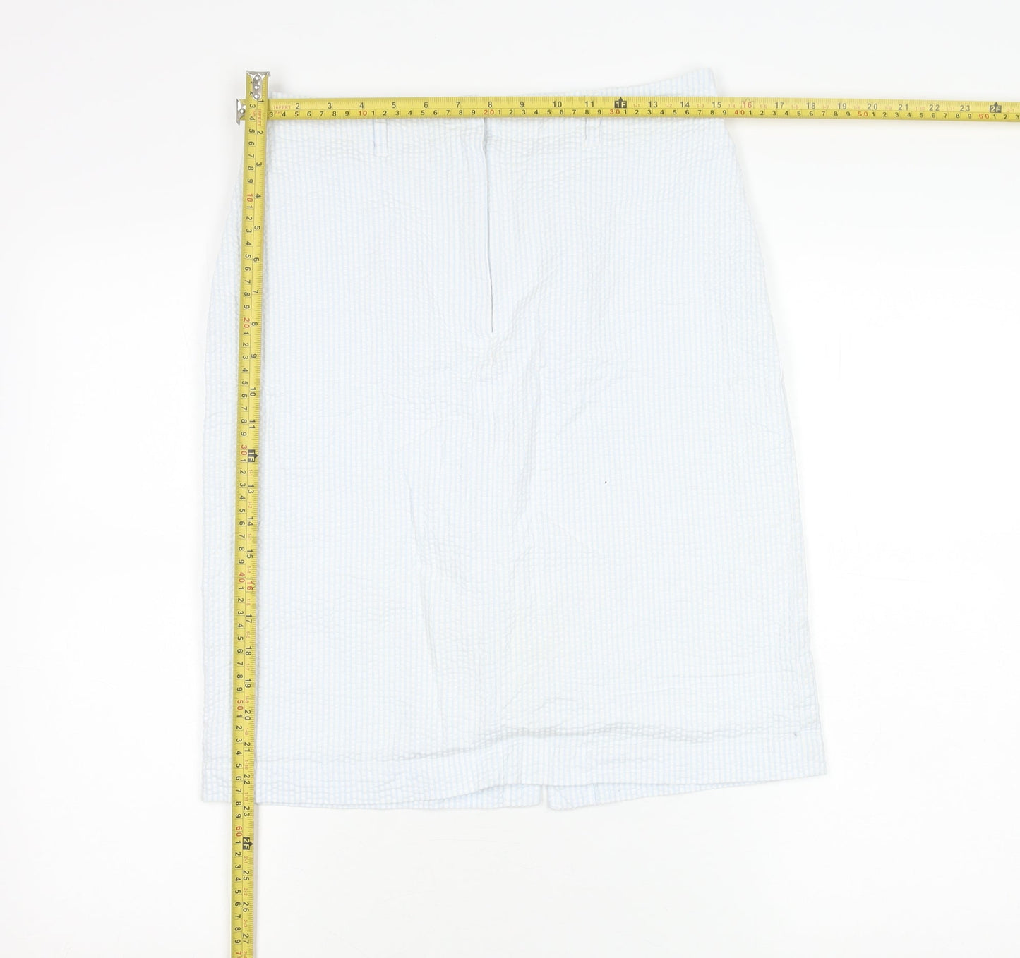 Emreco Womens White Size 12 Pencil Skirt Knee Length Cotton
