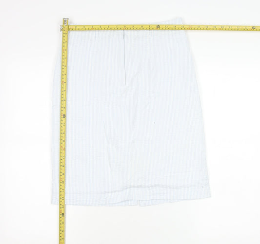 Emreco Womens White Size 12 Pencil Skirt Knee Length Cotton