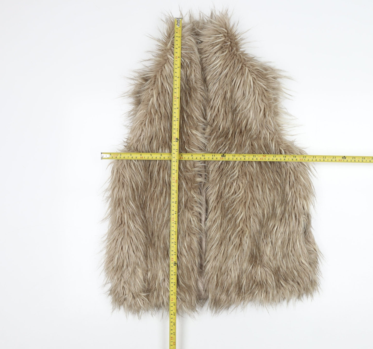 Steve Madden Women’s Beige Faux Fur Waistcoat Size M Sleeveless