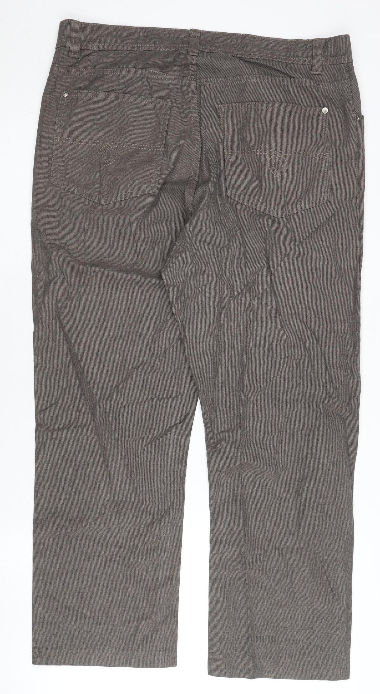 Cotton Traders Women Brown Chino Trousers Size 34 Stretch Comfort