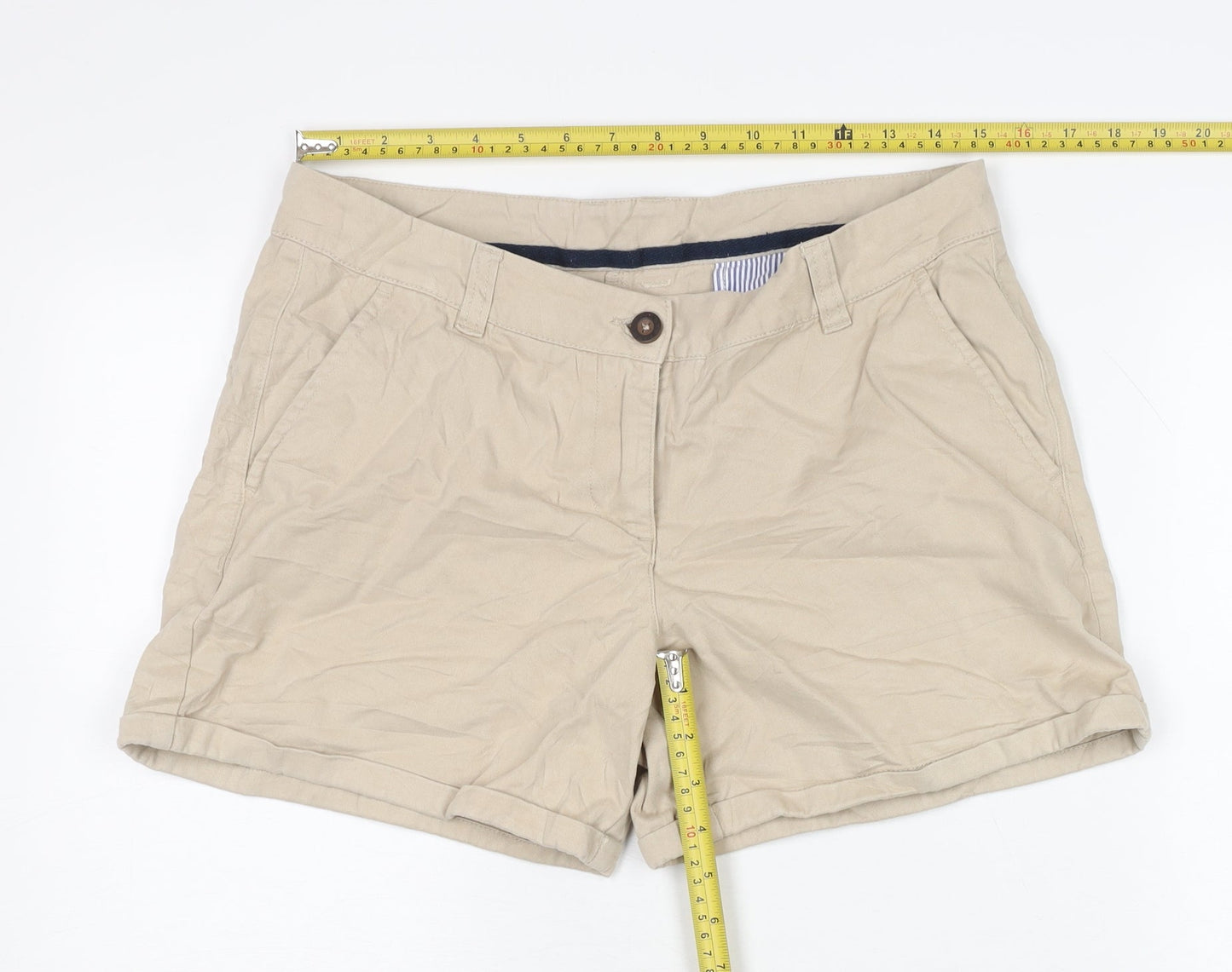 Raging Bull Women’s Beige Chino Shorts Size 12 Cotton Casual