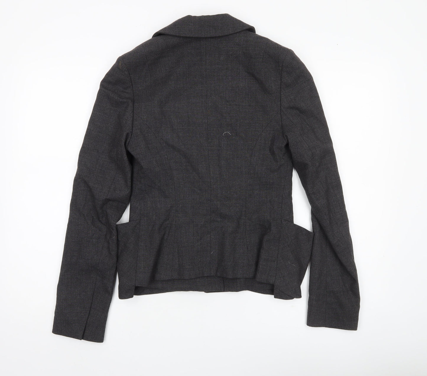 AllSaints Womens Grey Wool Blend Blazer Jacket Size 10 Slim Fit