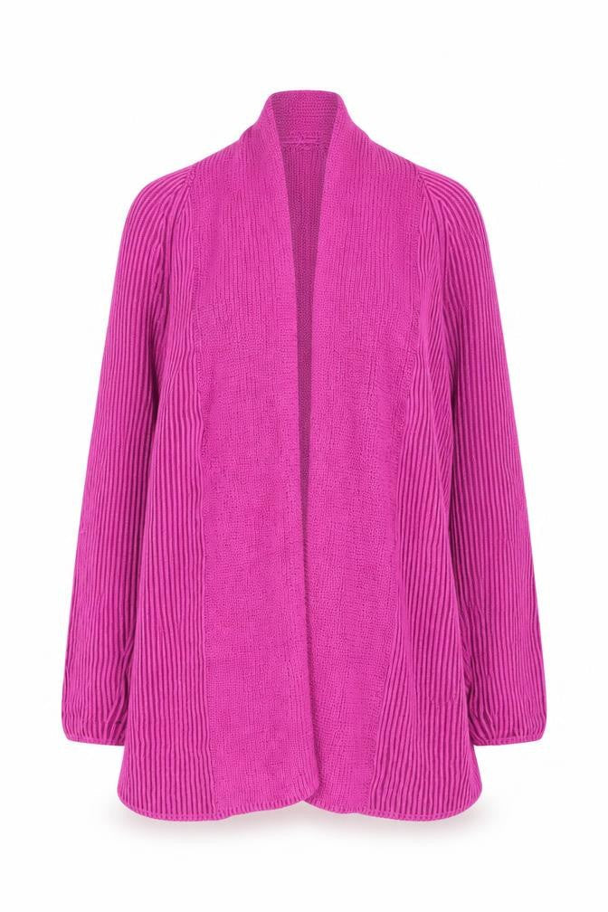 Womens UK S Regular Lands' End Pink Cardigan Chunky-Knit