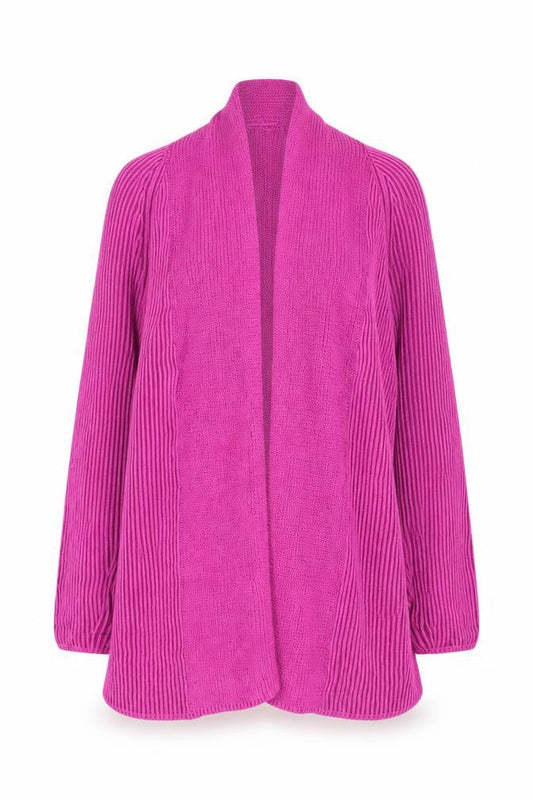 Womens UK S Regular Lands' End Pink Cardigan Chunky-Knit