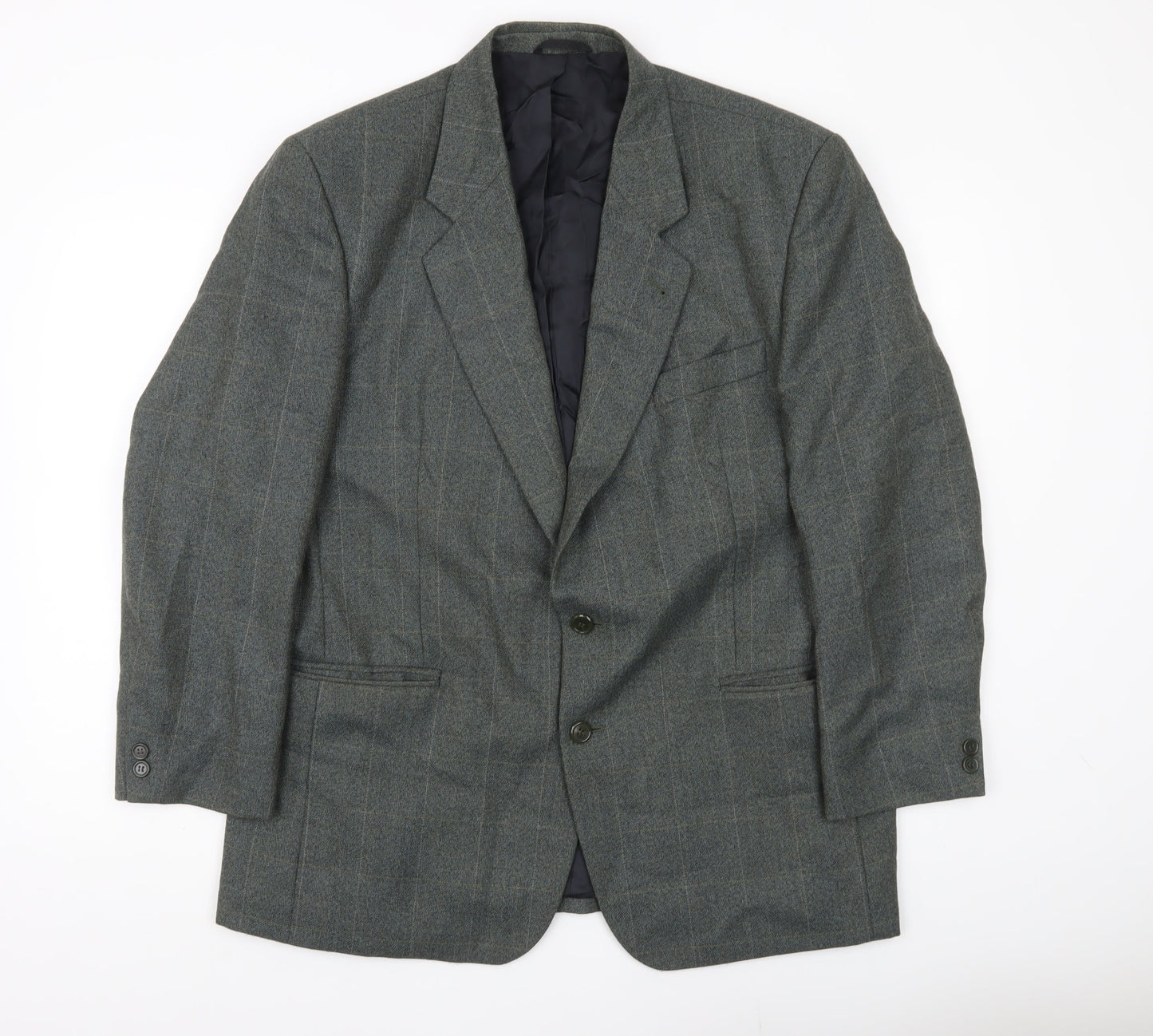 Skopes Mens Grey Striped Wool Blend Blazer Jacket 44S