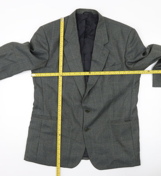 Skopes Mens Grey Striped Wool Blend Blazer Jacket 44S