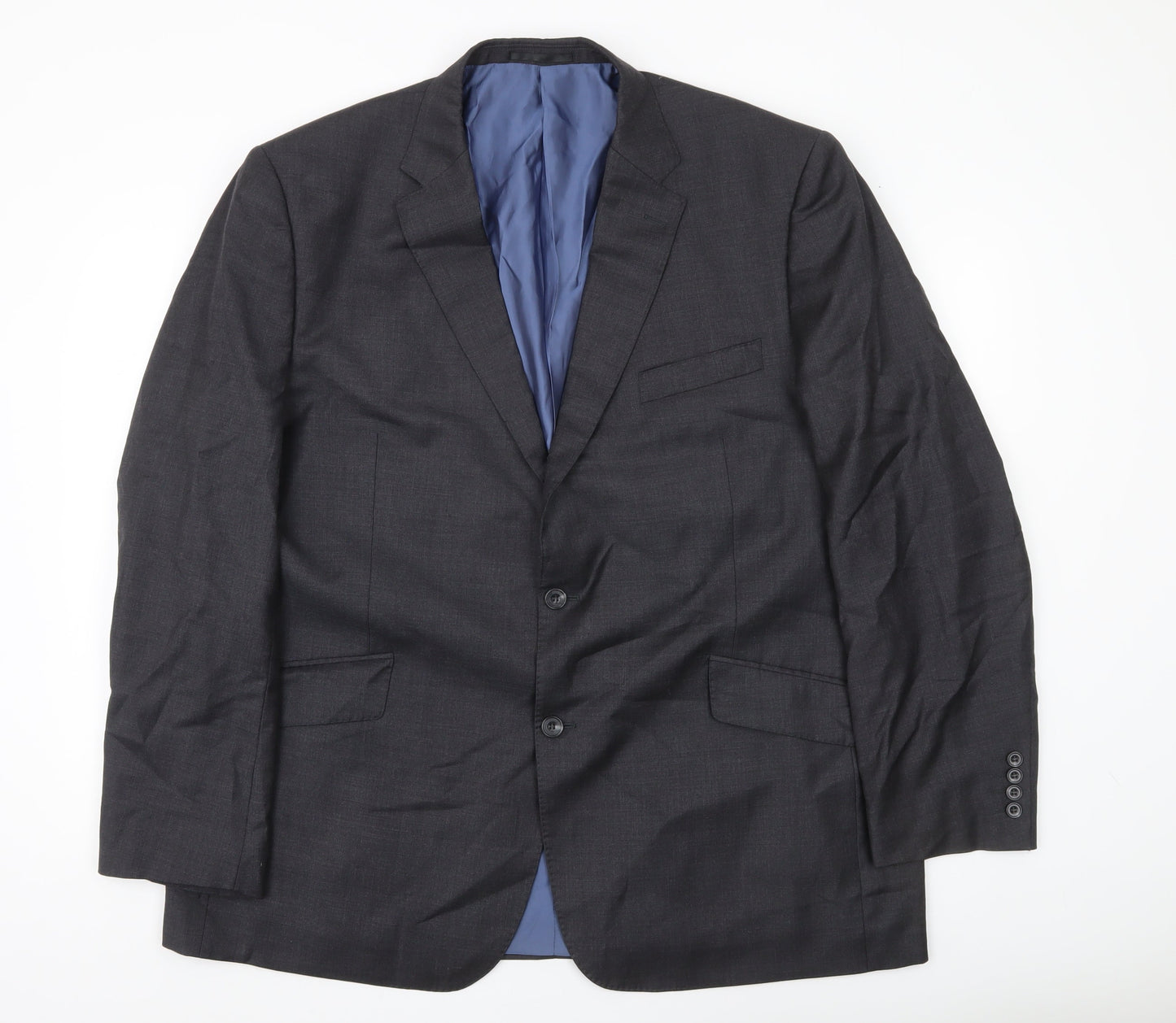 Samuel Windsor Men’s Grey Wool Blazer Jacket 46R Two Button Classic