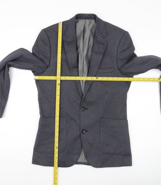 Burton Menswear Men’s Blue Check Blazer Jacket 36R Regular Fit