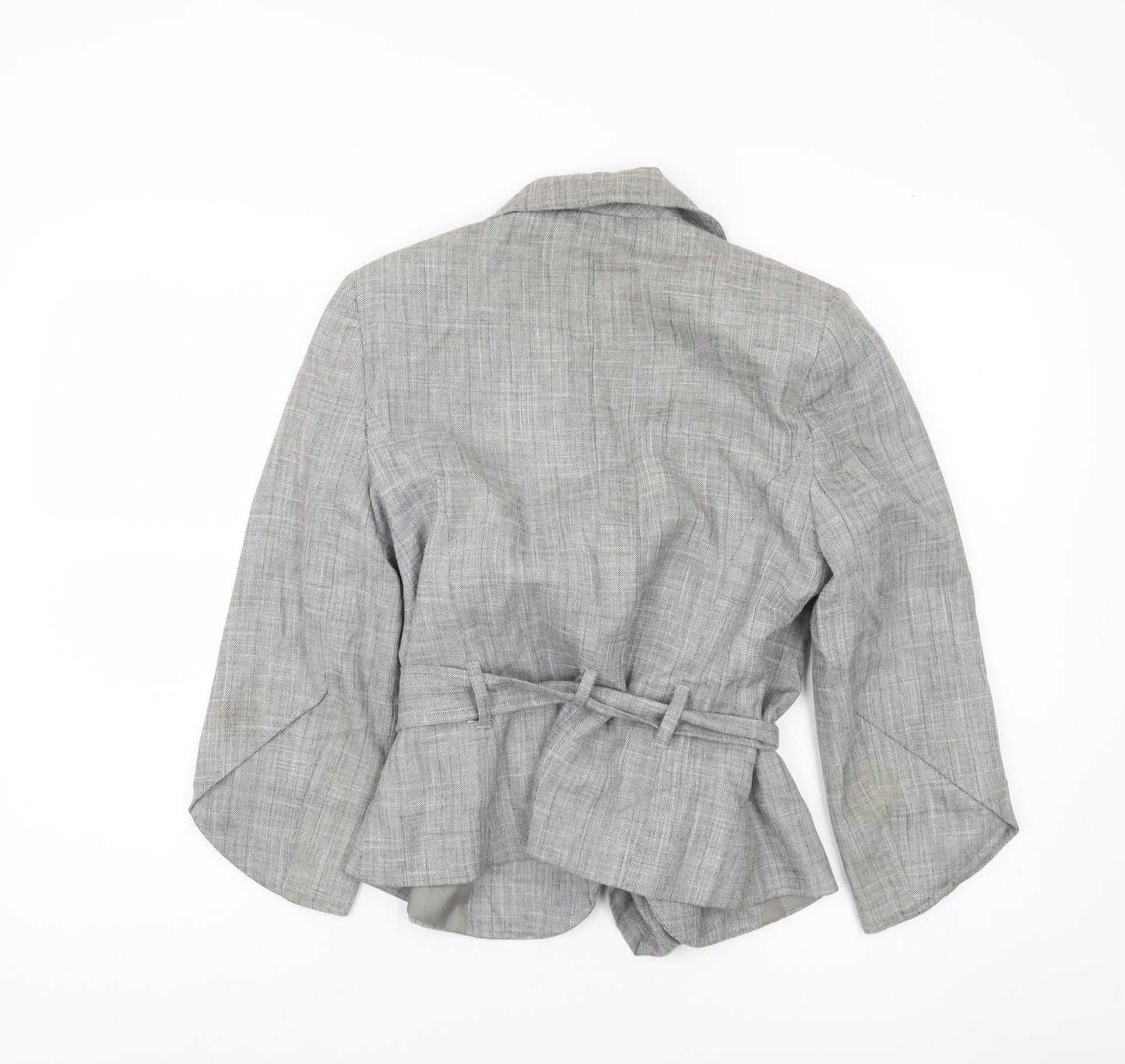 Evie Women’s Grey Belted Blazer Jacket UK 12 Workwear