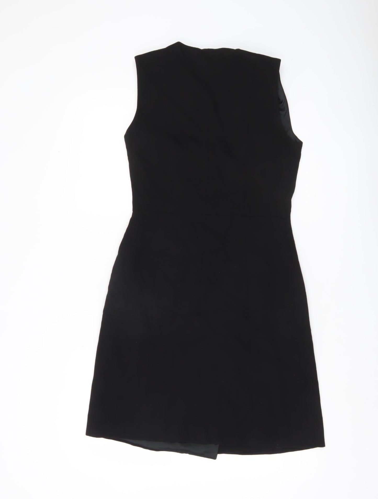 Karen Millen Womens Black Size 8 Sleeveless Shift Dress Work Party
