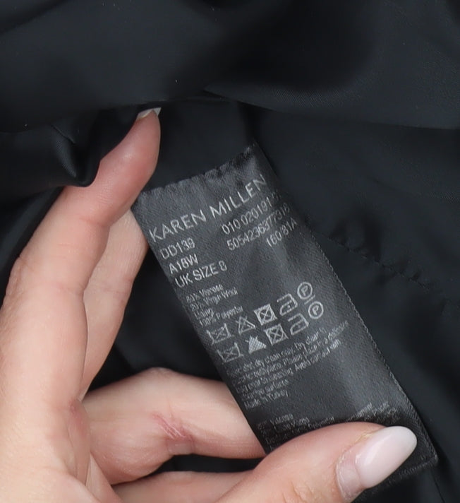 Karen Millen Womens Black Size 8 Sleeveless Shift Dress Work Party