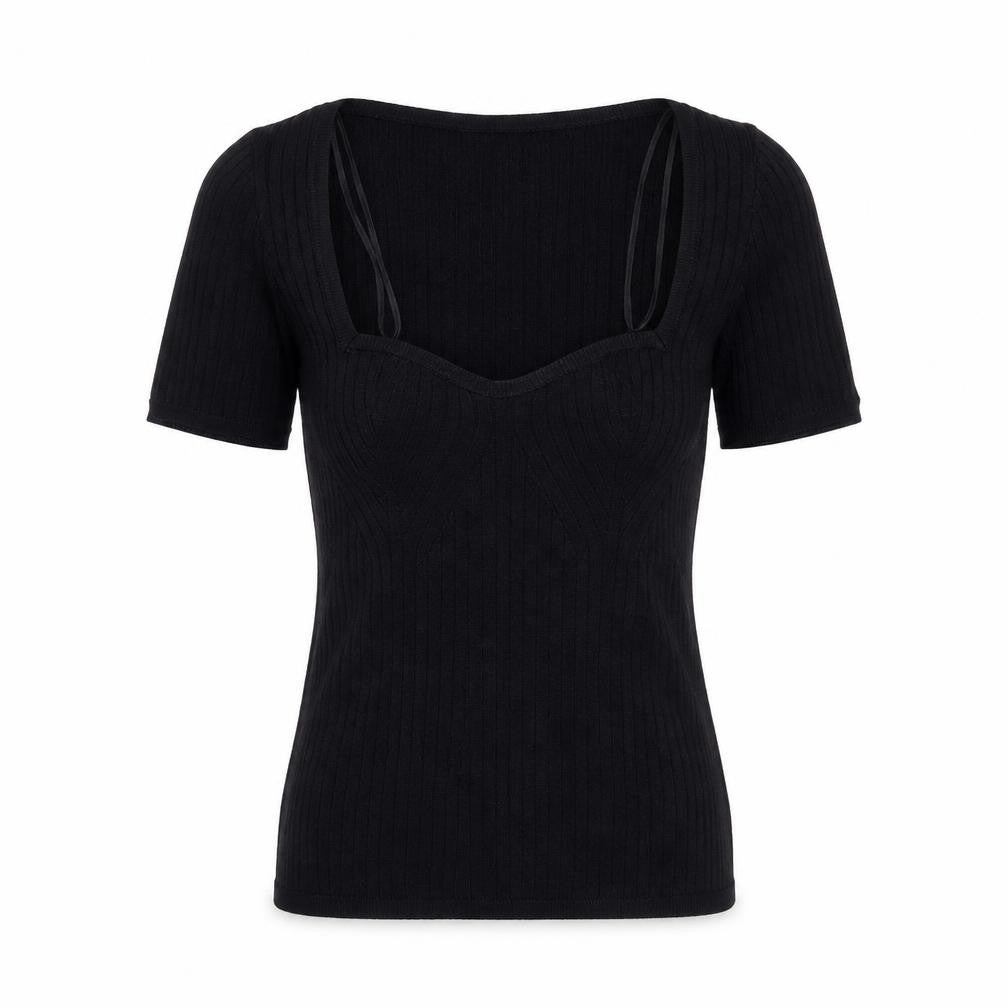 Next Women’s Black XS Slim Fit Sweetheart Knit Top