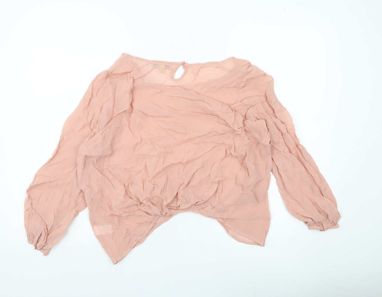 Next Women’s Pink Viscose Blouse Size 14 Long Sleeve Tunic