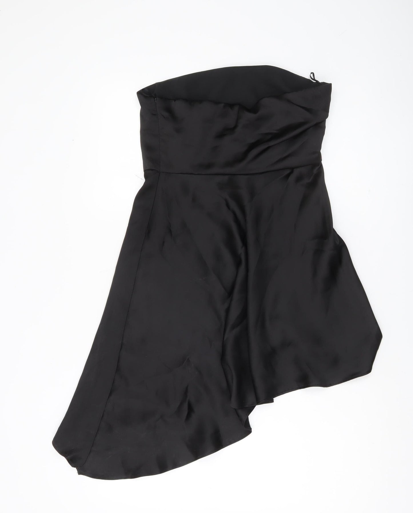 Zara Women Black Size 12 Strapless Asymmetric Hi-Low Party Dress