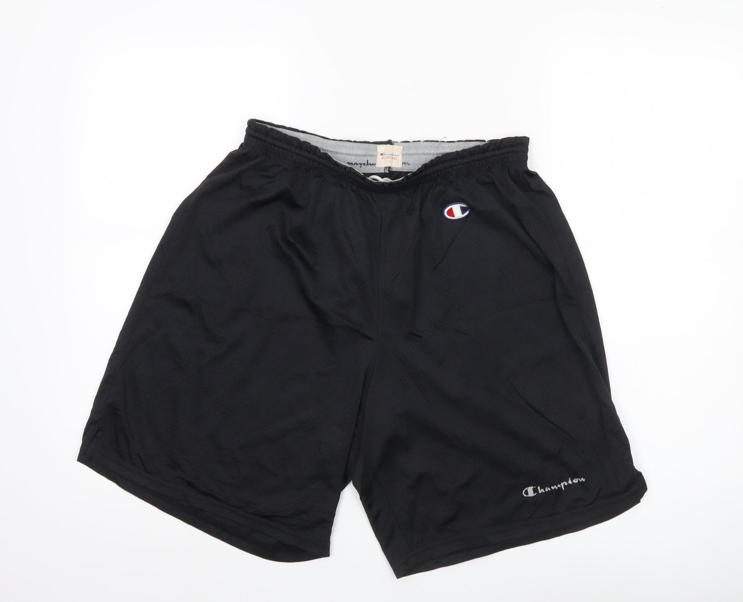 Champion Men’s Black XL Athletic Mesh Shorts Elastic Waist