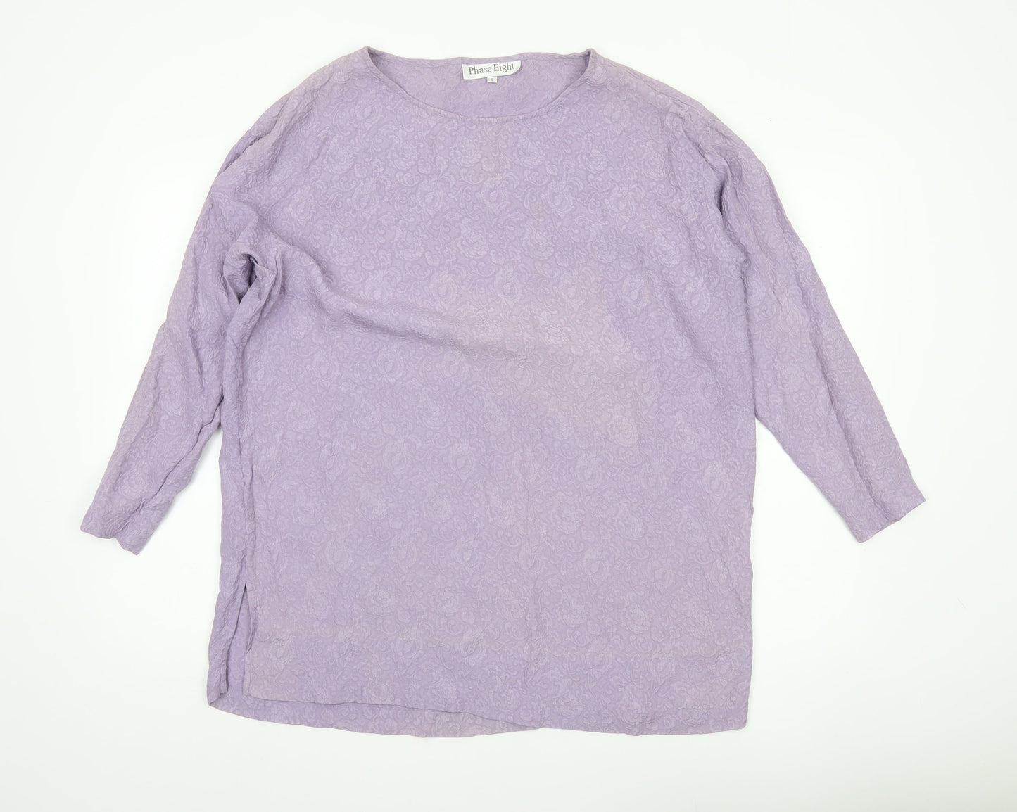 Phase Eight Women’s Purple Silk Tunic Blouse Long Sleeve S