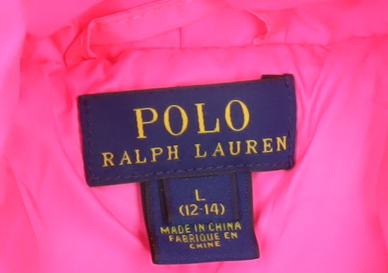 Ralph Lauren Teens Pink Puffer Jacket Hooded Size 14