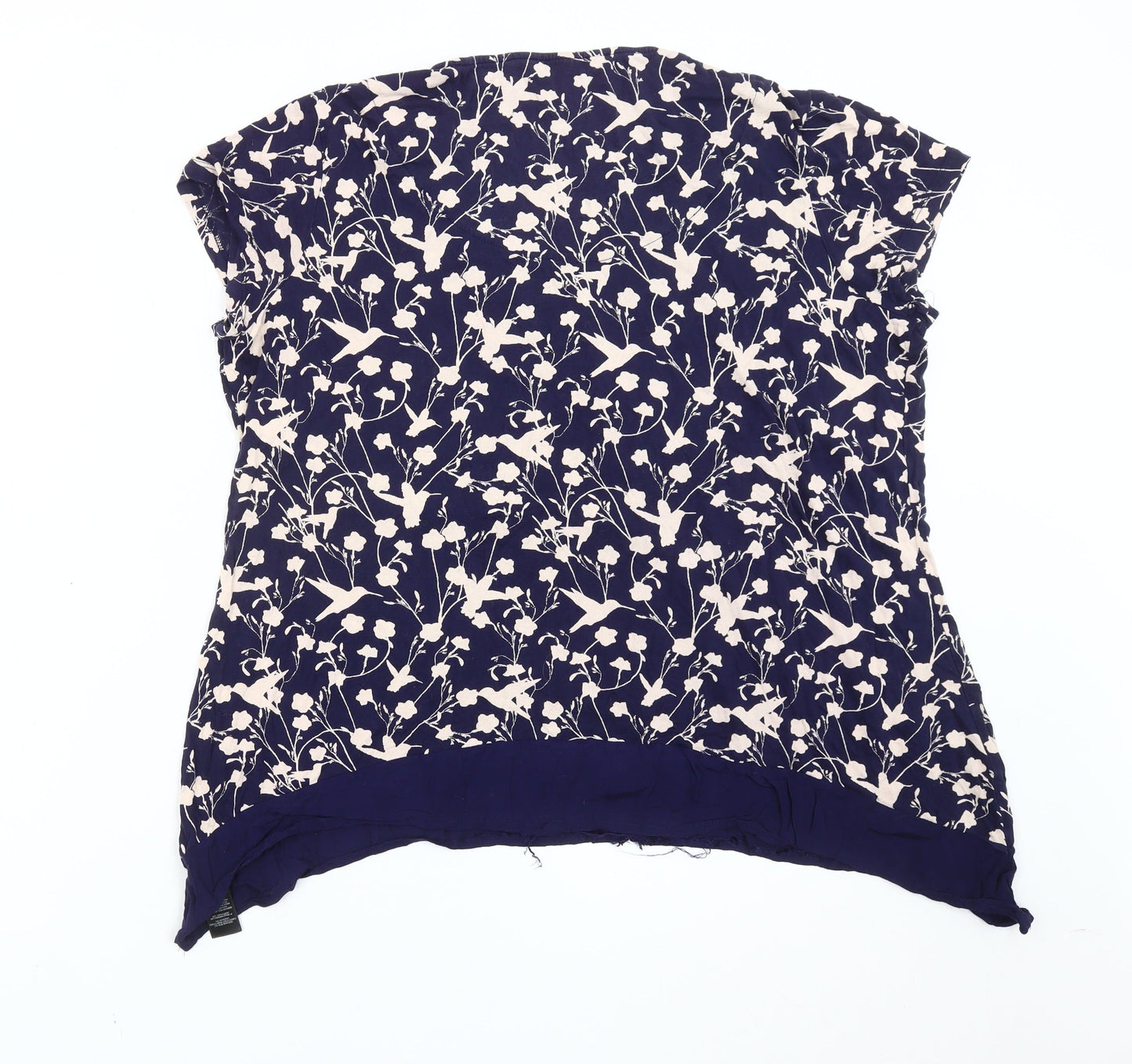 RJR John Rocha Women's Blue Floral Tunic Blouse Size 20