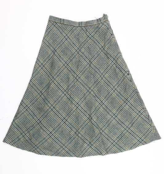 Cotswold Collections Women’s Multicoloured Wool A-Line Midi Skirt Size 12