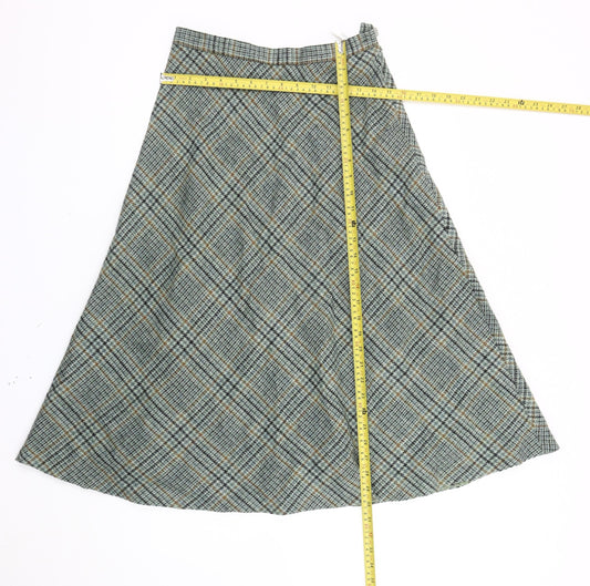 Cotswold Collections Women’s Multicoloured Wool A-Line Midi Skirt Size 12