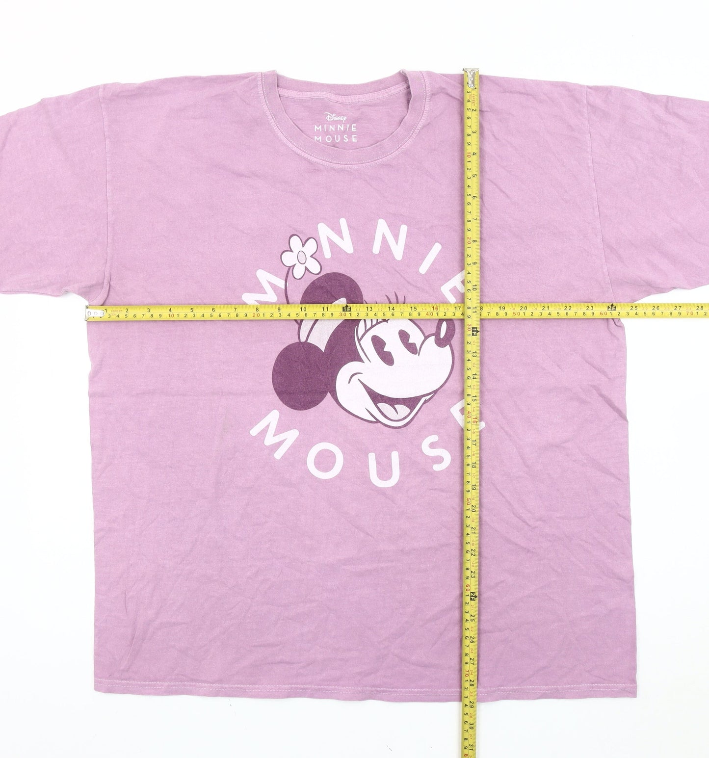 Disney Women’s Purple Minnie Mouse T-Shirt Size L Cotton Short Sleeve