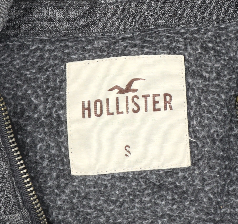 Hollister Men’s Grey Black Full Zip Jacket Size S Regular Fit
