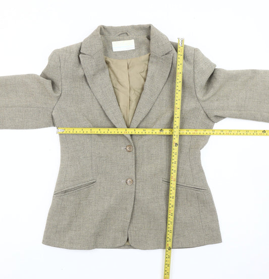 Amaranto Womens Beige Size 12 Blazer Jacket Formal Workwear