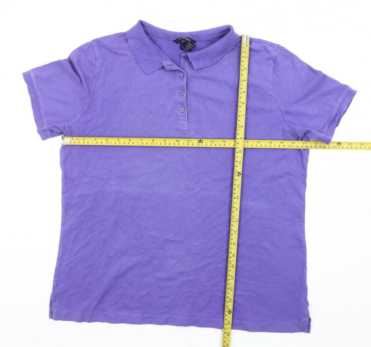 Lands' End Men's Purple Polo Shirt Classic Fit L Short Sleeve