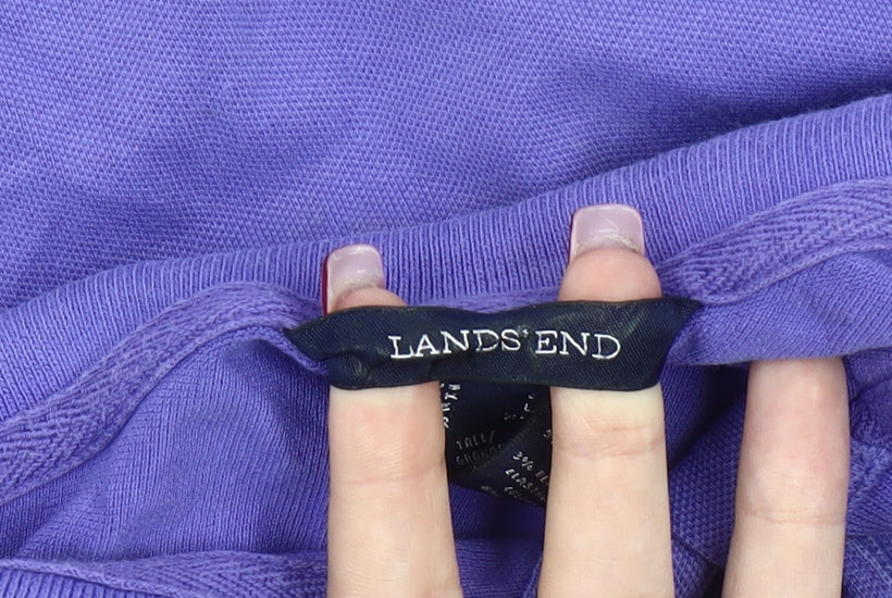 Lands' End Men's Purple Polo Shirt Classic Fit L Short Sleeve