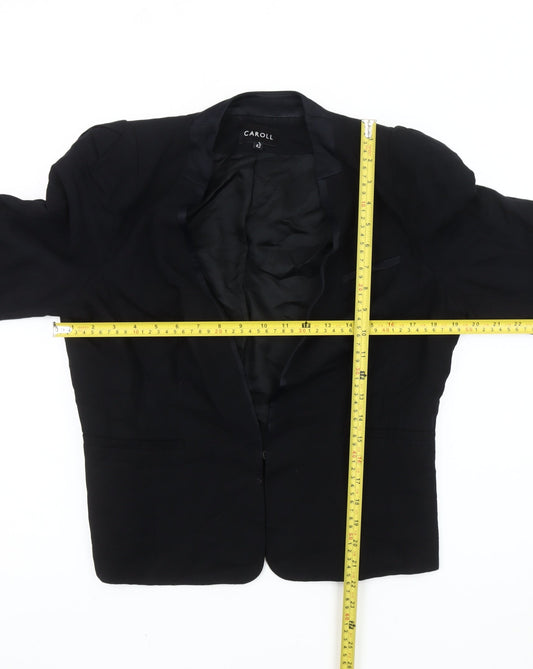 Caroll Womens Black Size 14 Regular Fit Blazer Jacket