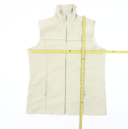 Joella Di Marco Women’s Beige Waistcoat L Sleeveless Zip Casual