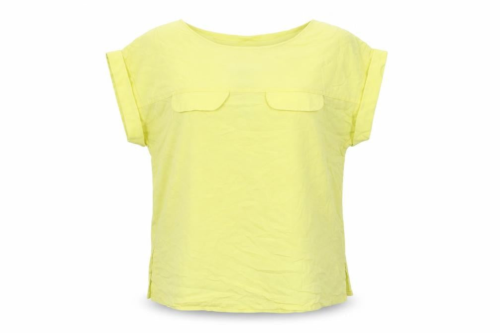 Next Women Yellow Size 10 Blouse Short Sleeve Viscose Top