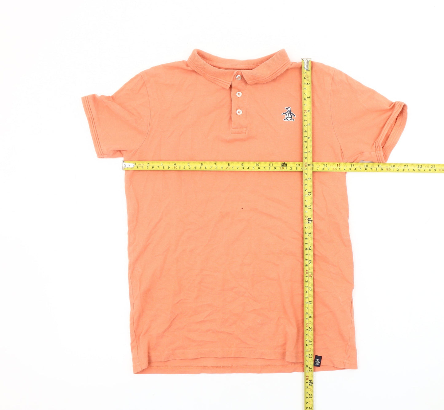 Penguin Boys Orange Cotton Polo Shirt 12-13Y Short Sleeve Casual Logo