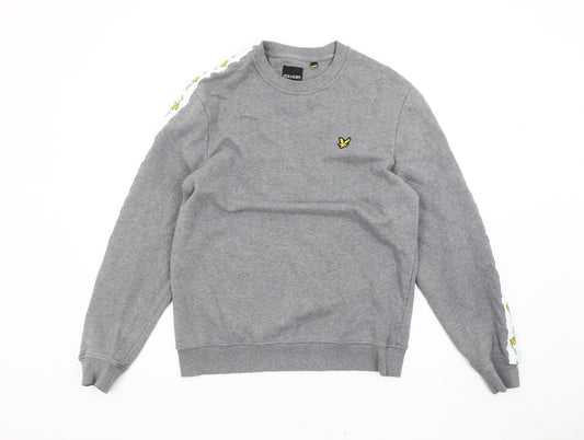 Lyle & Scott Mens Grey Sweatshirt M Logo Crew Neck Pullover