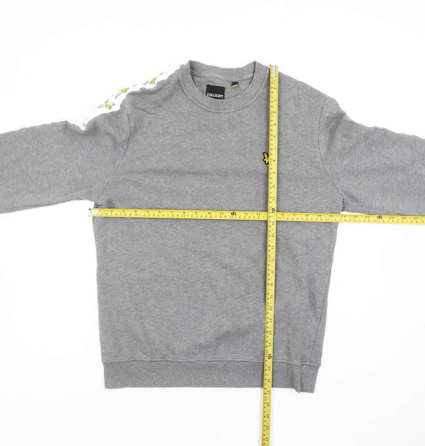 Lyle & Scott Mens Grey Sweatshirt M Logo Crew Neck Pullover