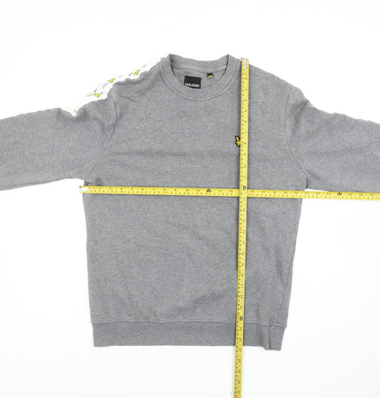 Lyle & Scott Mens Grey Sweatshirt M Logo Crew Neck Pullover