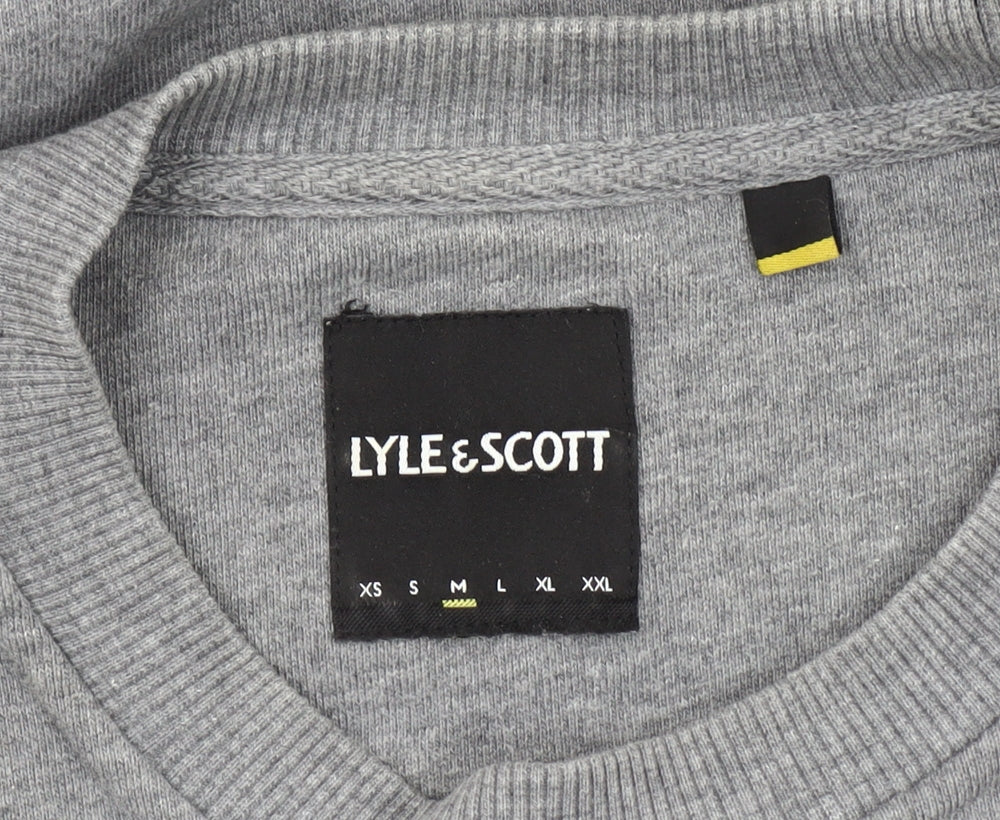 Lyle & Scott Mens Grey Sweatshirt M Logo Crew Neck Pullover