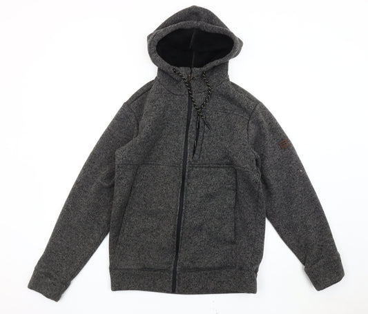 Billabong Men’s Grey Full Zip Hooded Fleece Hoodie Size M