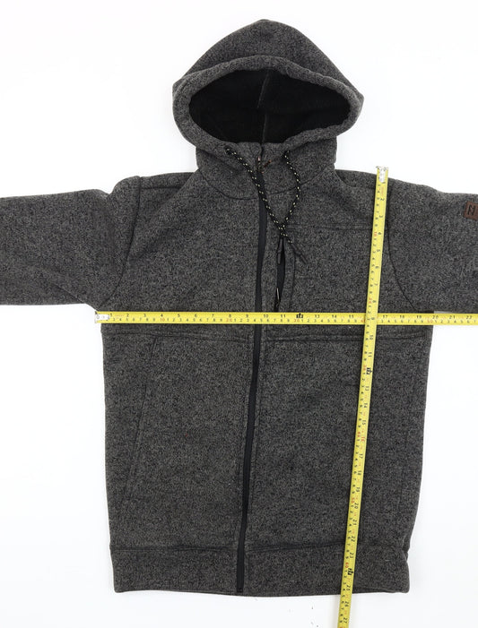 Billabong Men’s Grey Full Zip Hooded Fleece Hoodie Size M