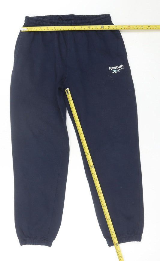 Reebok Mens Blue Sweatpants 28in Waist Regular Fit Sports Casual Joggers