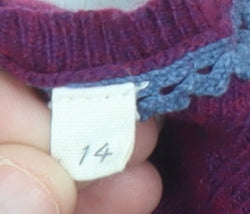 White Stuff Women's Purple Long Sleeve Cardigan Size 14 Wool Blend